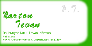 marton tevan business card